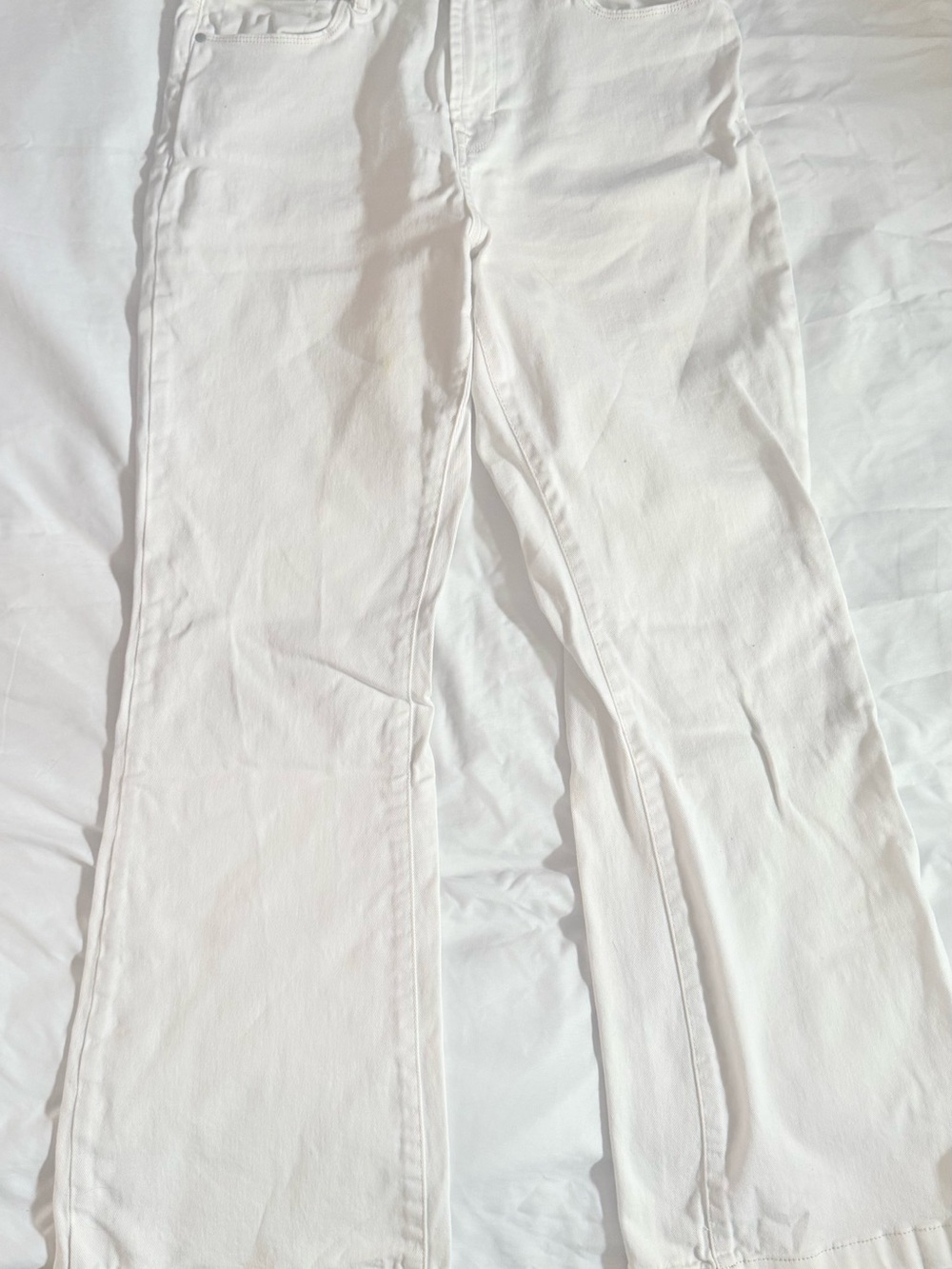 Kensie White Flare Wide-Leg Jeans